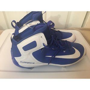 New Nike Alpha Huarache Elite Mid sz 16 Royal Blue White 923428 411 Nwt‎